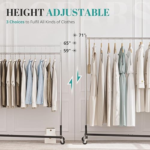 Miniatura 2 de HOKEEPER Z Racks para ropa resistente para colgar ropa, 400 libras, estante colgante comercial portátil con ruedas base Z