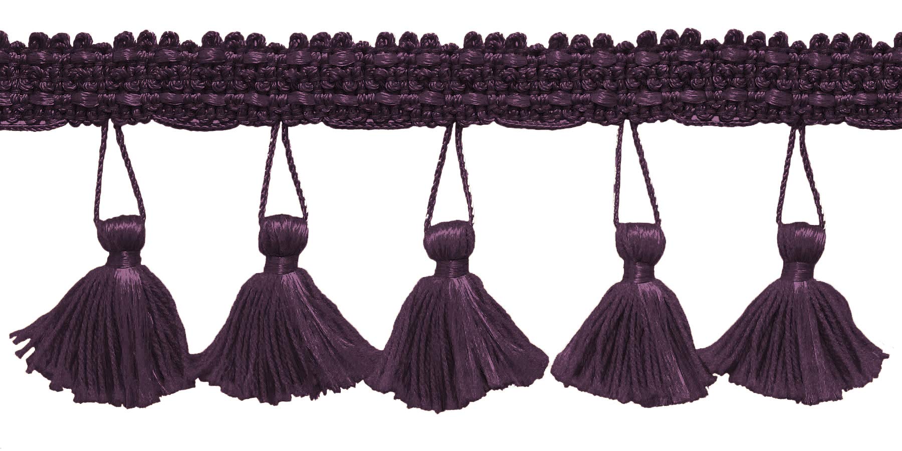 8.2 Meter Value Pack of 64mm Eggplant / Plum Purple Tassel Fringe Trim, Basic Trim Collection, Style# ETF Color: H07 (27 Ft / 9 Yards)