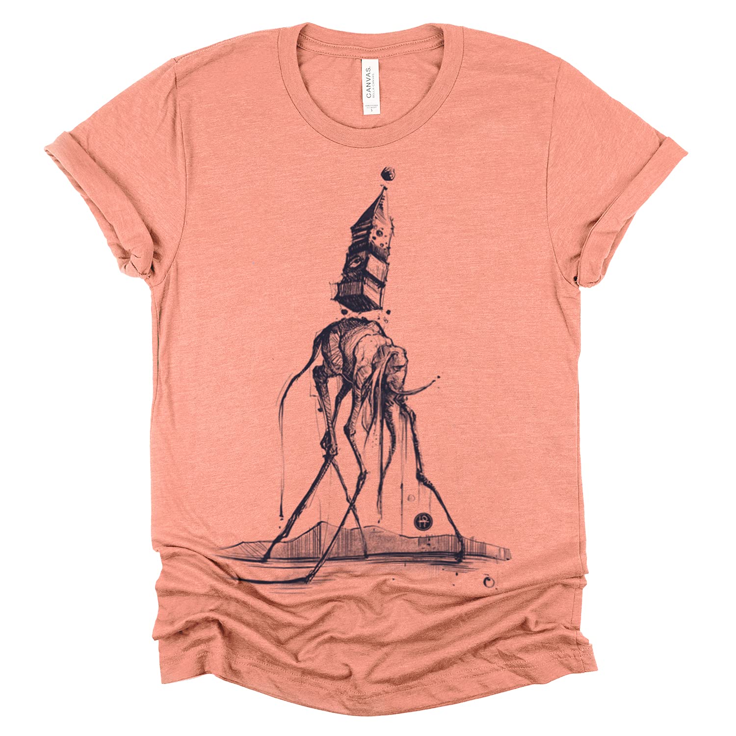 FabCreates Dali’s Elephant T-shirt - Classic Short Sleeve & Crew Neck - Graphic Tees for an Active Lifestyle - Unisex Graphic T-shirt - Fitted T-Shirts - Unique Designs - 4 Color Options