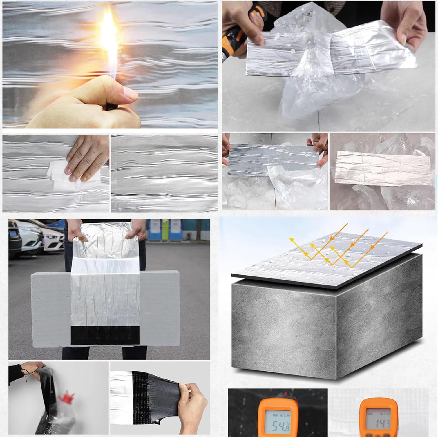 Cinta selladora de butilo Multiusos,Cinta selladora Impermeable,Cinta autoadhesiva para Asfalto,Cinta bituminosa de Aluminio,Cinta de reparación para goteras en techos,Metal,Tejas de AC