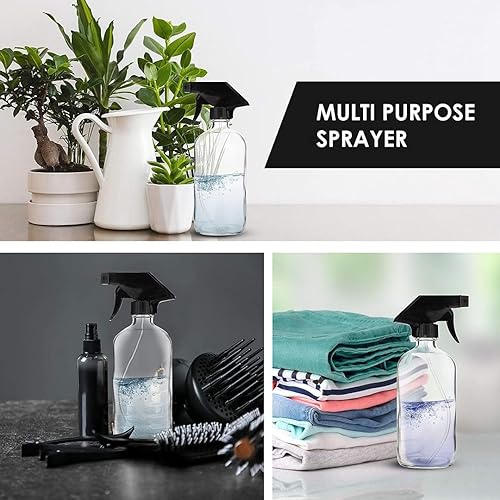 Miniatura 5 de Chef's Star -Botellas de vidrio con espray de 16 oz para soluciones de limpieza, para el cabello, plantas, aceites esenciales o para alcohol,