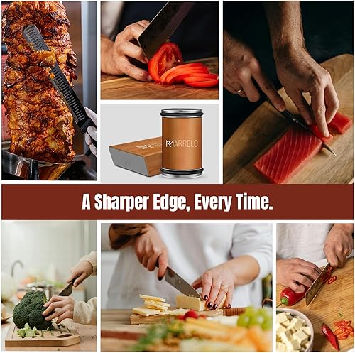 Miniatura 7 de Kit de afilador de cuchillos rodantes, afilador de rodillos de diamante y cerámica con ángulos magnéticos de 1520 para cocina, chef y cuchillos al