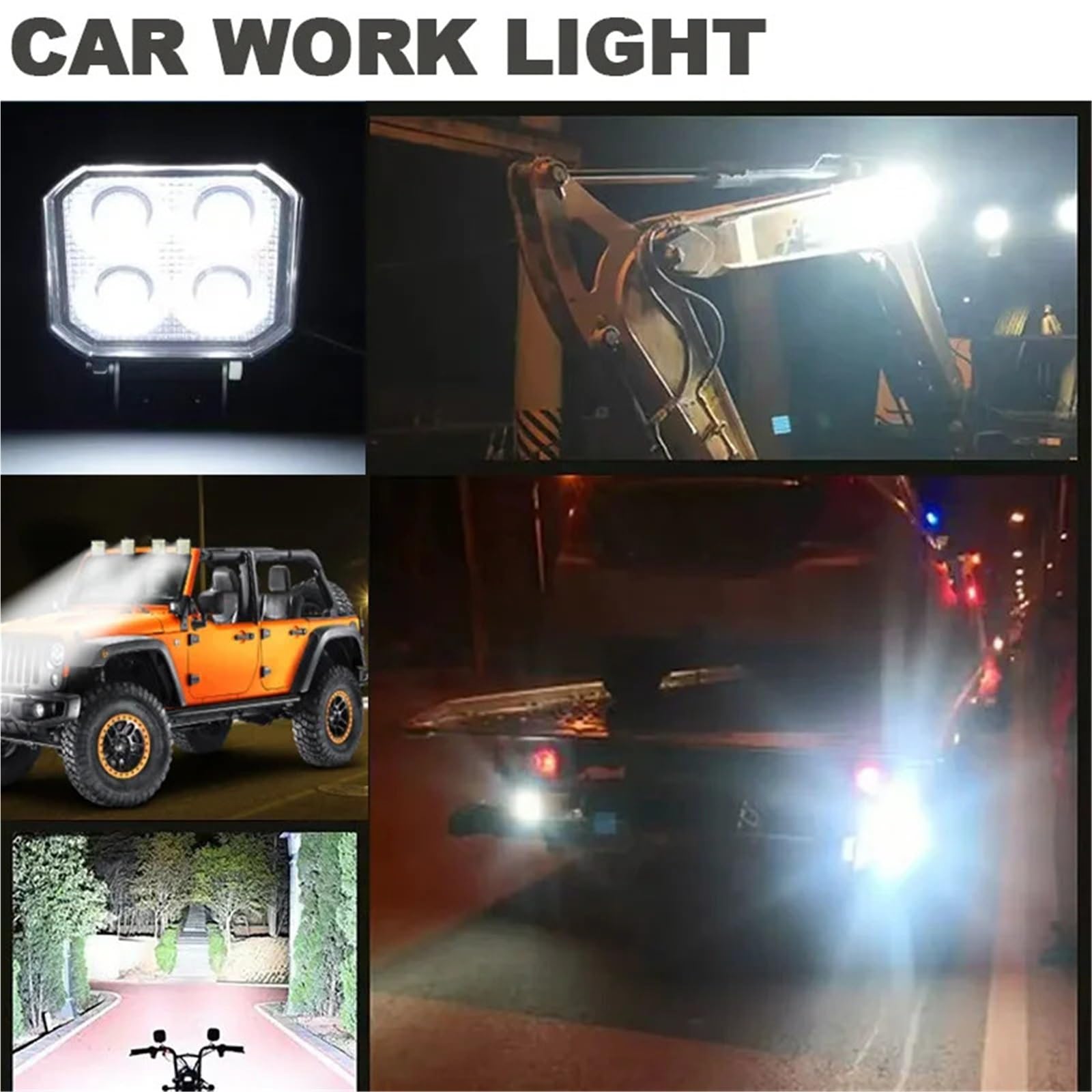 Bombilla Coche De 3 Pulgadas Y 4 LED Luz Trabajo Bombilla para coche | Reflector Rectangular Coche De 9-32V Y 18W Para Camión Barco Tractor ATV Todoterreno 4X4