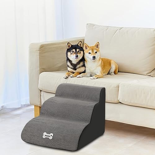 Miniatura 7 de Escaleras para mascotas, lavable y con cremallera, rampa extraíble para mascotas, escaleras de esponja de alta densidad para perros (escalera para