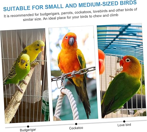 Miniatura 2 de Jaula de periquitos espejo para mascotas con forma acrílica canarios juguete loro, perca, flor verde, pinzón, pájaros, jaula de conure con