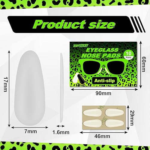 Miniatura 2 de Paquete de 10 almohadillas de silicona antideslizantes para lentes, almohadillas de nariz de repuesto ultrafinas de 0.06 pulgadas, ajuste seguro