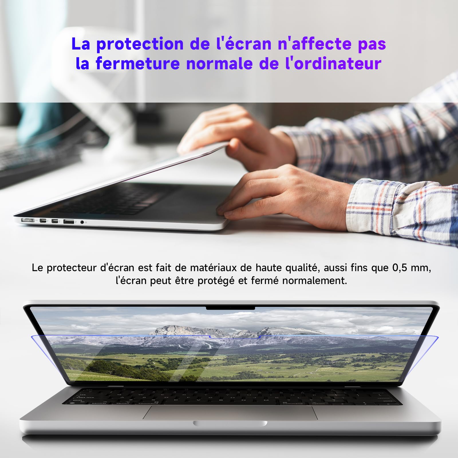 IPROKKO Lot de 2 Filtre d'écran Anti-Lumière Bleue pour MacBook Air 13 Pouces (2018-2021, M1) et MacBook Pro 13 Pouces (2016-2022, M1, M2), Film de Protection Anti-Reflets Mat pour Mac 13,3"