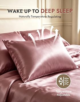 SilkSilky Luxury 30 Momme 100% Pure Organic Mulberry Silk Pillowcase for Hair & Skin, Grade 6A+ Silk Pillow Cases with Hidden Zipper, Cooling Silk for Deep Sleep (Standard 20''x26'', PaleMauve)