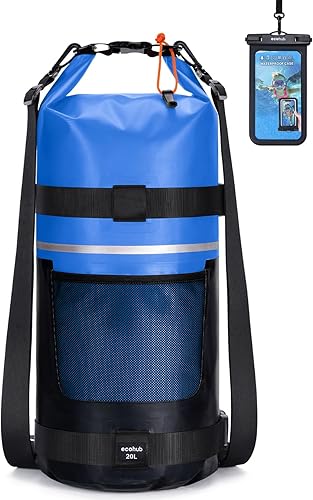 ECOHUB Bolsa seca impermeable para mujeres y hombres, 5L10L20L Roll Top Bolsa de almacenamiento ligera en seco Mochila para viajes, kayak,