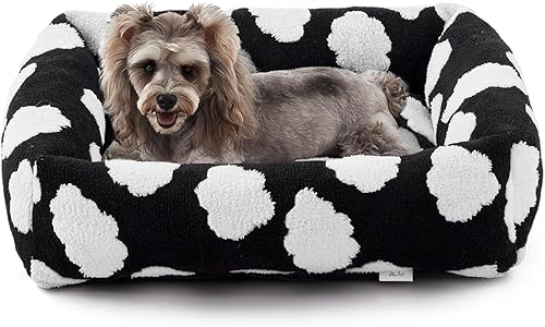 Miniatura 20 de JOEJOY Linda cama para perros de tamaño mediano, camas rectangulares suaves y peludas para perros grandes y medianos, cama ortopédica lavable para