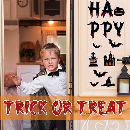 Miniatura 7 de Decoraciones de Halloween, imanes para puerta de garaje, 30 piezas magnéticas de Feliz Halloween, decoración de Halloween al aire libre, calcomanías