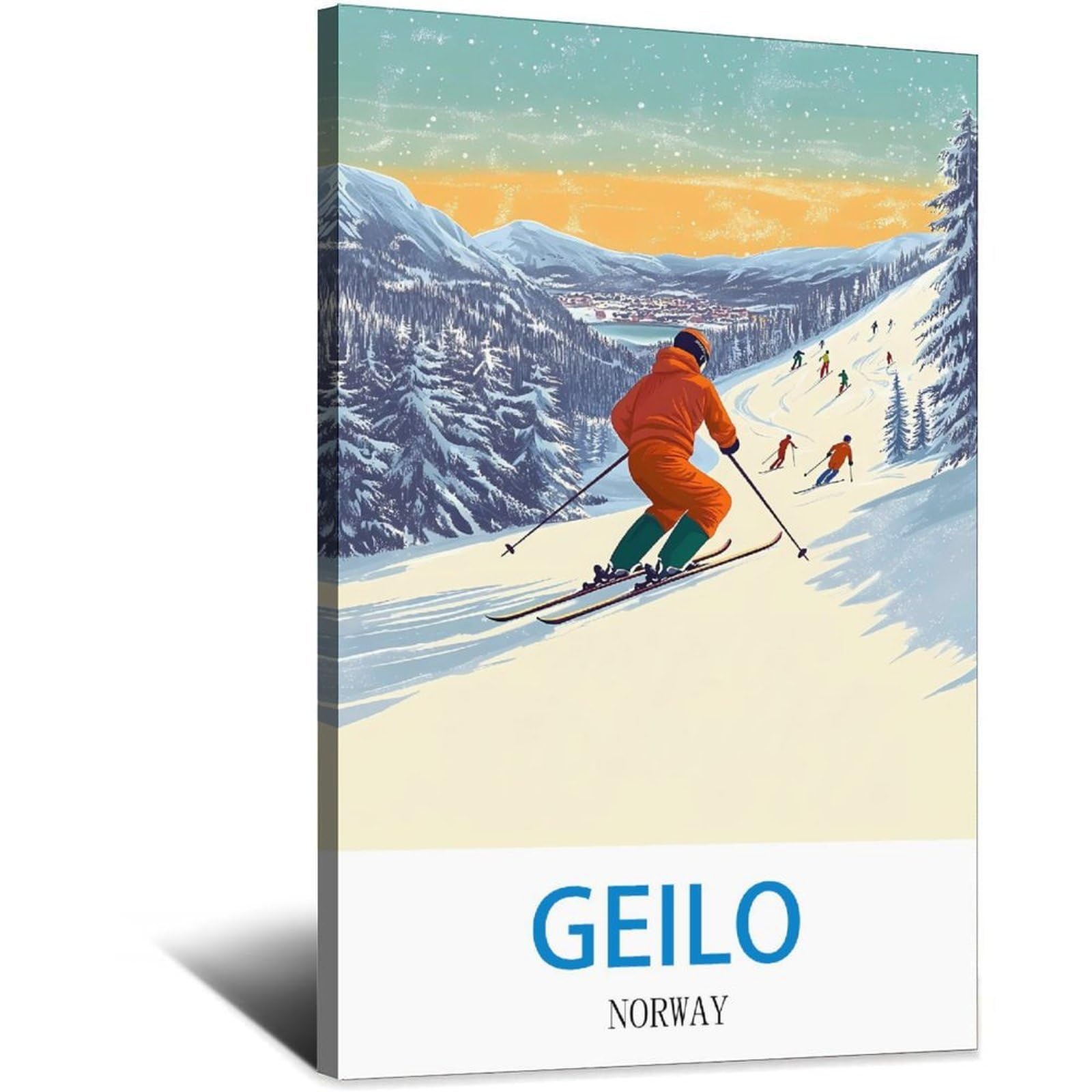 Poster de voyage vintage Geilo Norway affiche murale rétro - 6