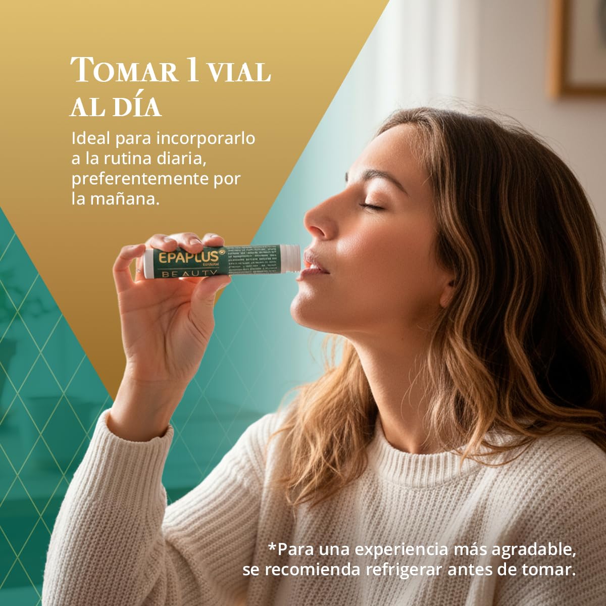 EPAPLUS Beauty | Colágeno Líquido con Ácido Hialurónico, Vitaminas y Minerales | Para Piel, Cabello y Uñas | Rutina de Cuidado Desde el Interior | 20 Viales de 25 ml | Sabor Frutos Rojos