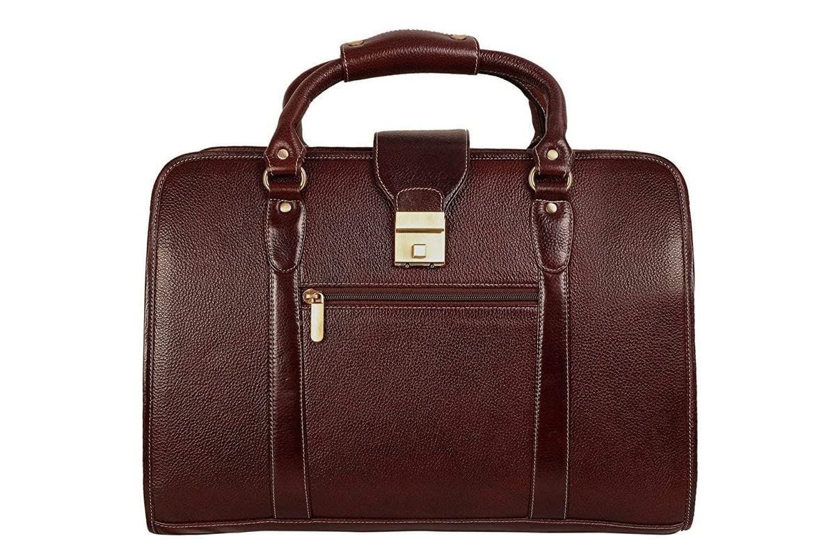 hyatt leather accessories 24 Litres Leather Laptop Briefcase Bag for Men Office (L-45.7 x H-35.6 x W-15.2 cm)-picture-28