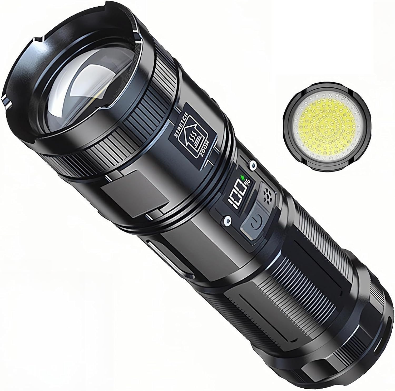 Super jasna latarka 1800 lumenów, ładowana przez USB, 395 nm, lampa UV z magnetyczną podstawą, na kemping, wędrówki, czarna 1211