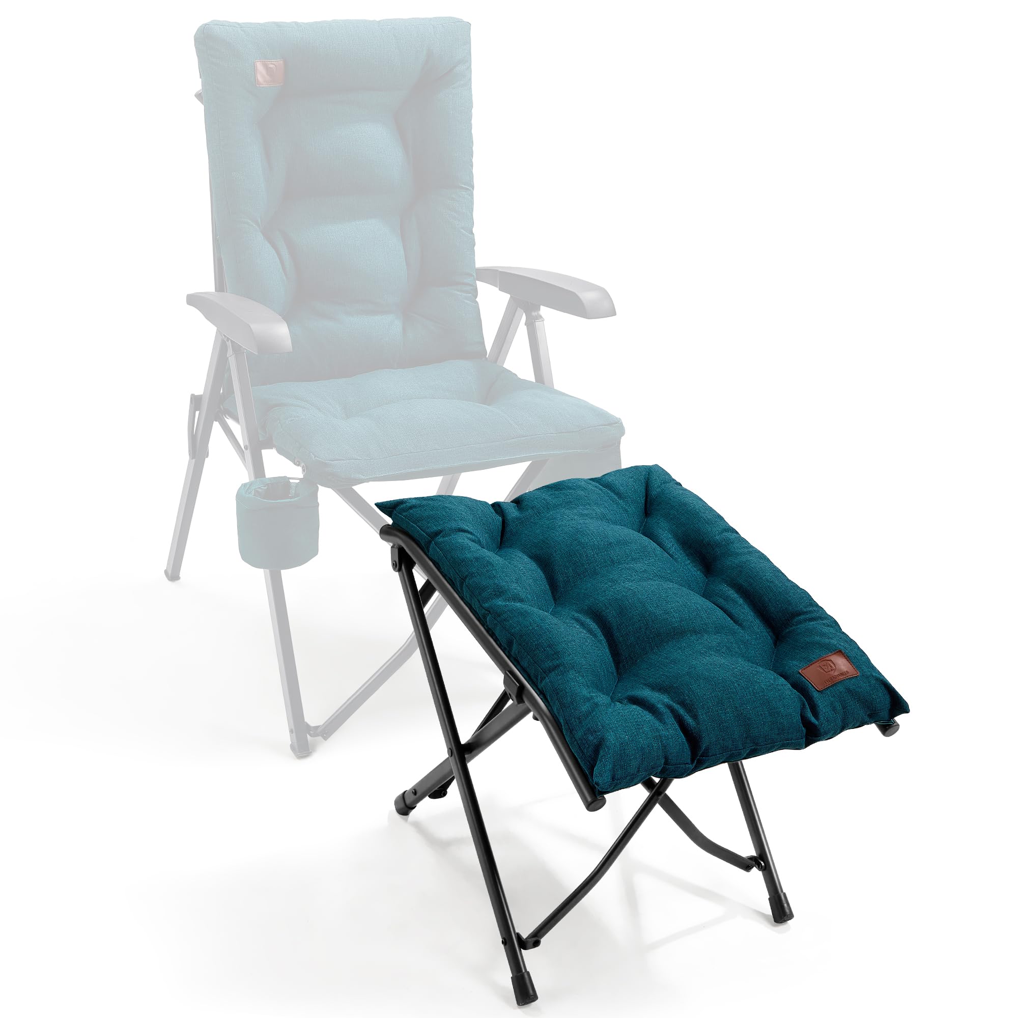 EVER ADVANCED Fußhocker Fußablage Faltbar Klapphocker mit Höhe von 47cm Klappbarer Hocker Gepolstert Fußstütze für Sessel Garten- und Balkonstuhl