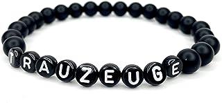 Trauzeuge Armband Herren – Onyx Naturstein Schwarz Matt – Personalisiertes Namensarmband TRAUZEUGE – Einheitsgröße – Geschenk Hochzeit inkl. Steinbedeutungskarte