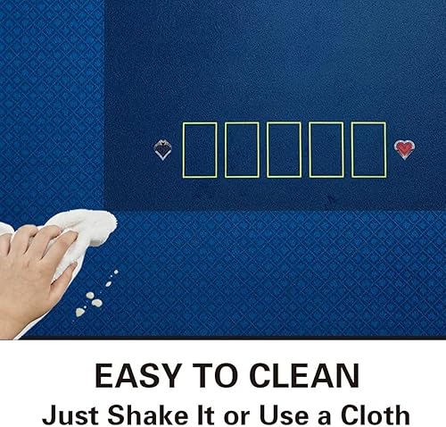 Vista 15 de BALIKEN Cuadrado 40x40 pulgadas Texas Holdem Poker Mat y Blackjack Mesa Casino Fieltro, Estera de Casino Portátil (Rojo) Rojo