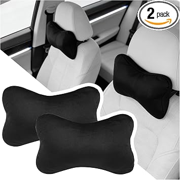 2PCS Car Headrest Pillow Soft & Comfortable,Breathable Car Neck Pillow for Neck Support & Relieve Driving Fatigue,All-Season Necks Pillows for Cars Interior Accessories