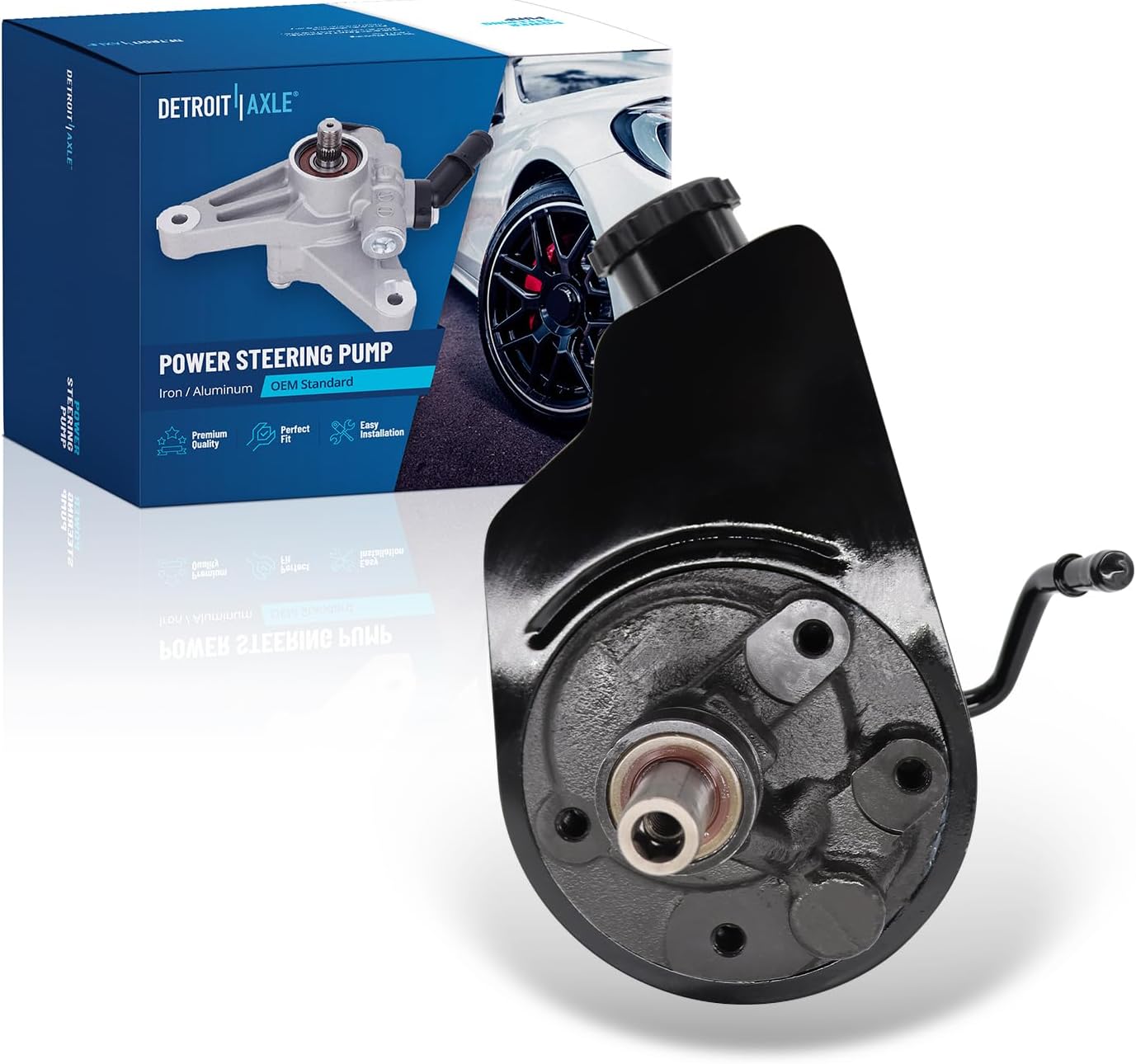 Detroit Axle - Power Steering Pump for Chevrolet Blazer S10 GMC Jimmy Sonoma Oldsmobile Bravada Isuzu Hombre, Power Steering Pump with Reservoir Replacement
