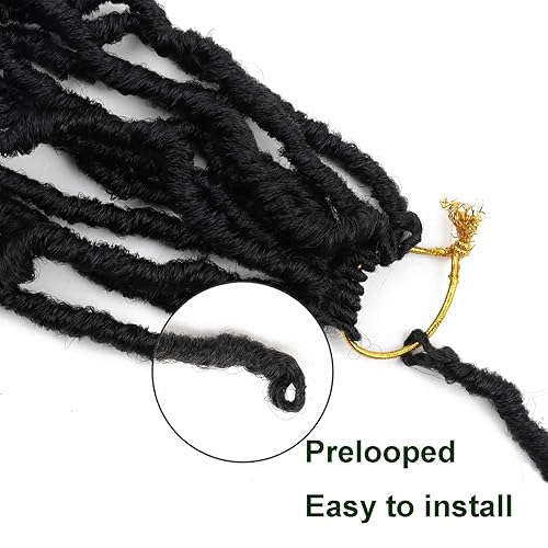 Miniatura 5 de 8 paquetes de rastas suaves de 24 pulgadas con extremos rizados, rastas de pelo sintético de ganchillo bohemias para mujeres rastas de ganchillo (24