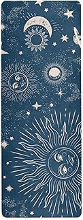 susiyo Space Galaxy Sun and Moon Travel Yoga Mat, 1MM Thick Exercise Yoga Mats with Carrying Bag Easy to Fold Non Slip Fitness Mat for All Types of Yoga Women Home Beach Gym Equipment
