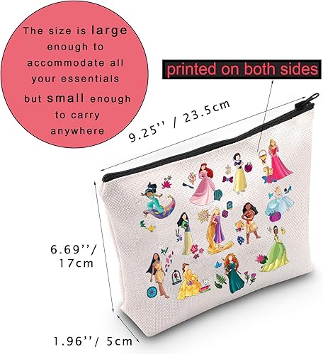 Miniatura 6 de Bolsa de cosméticos de princesa mágica para amantes de cuentos de hadas, bolsa de maquillaje de personaje de princesa, regalo de cumpleaños de