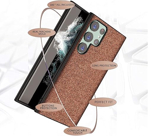 Miniatura 3 de Funda para Samsung Galaxy S23 Ultra, funda de tela lisa con bordes laterales de TPU suave, antideslizante y a prueba de golpes, cubierta dura de