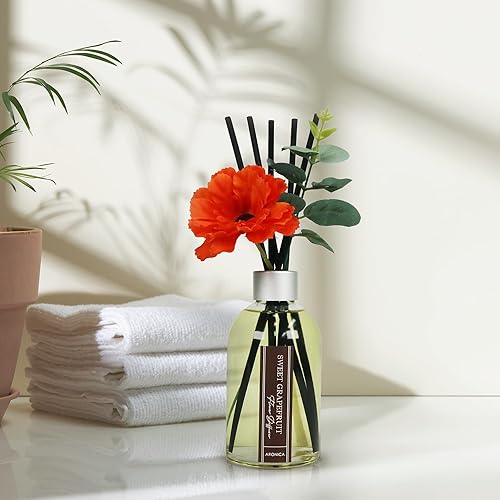 Miniatura 4 de Aronica Flower Diffuser Home Sense, Deodorant for Bathroom Oil Diffuser, Grapefruit Air Fresheners for Home, Scented Diffusers with Sticks, Red Reed