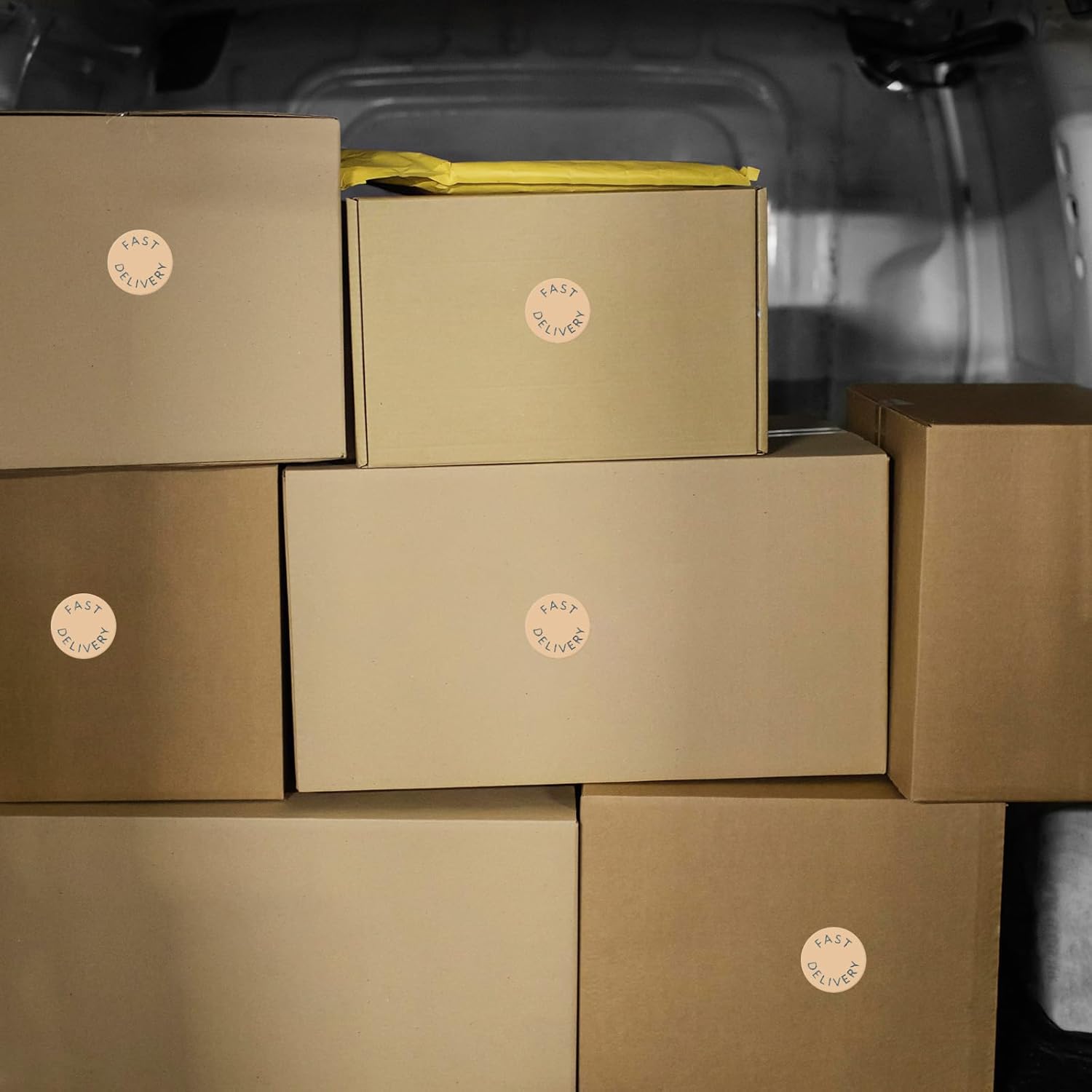 Khaki Circle Thermal Labels Vinyl 1.5 Inch Self-Adhesive Round Stickers Roll Waterproof Printer Decals Name Tag for QR Code DIY Office Address 500 PCS - Image 4