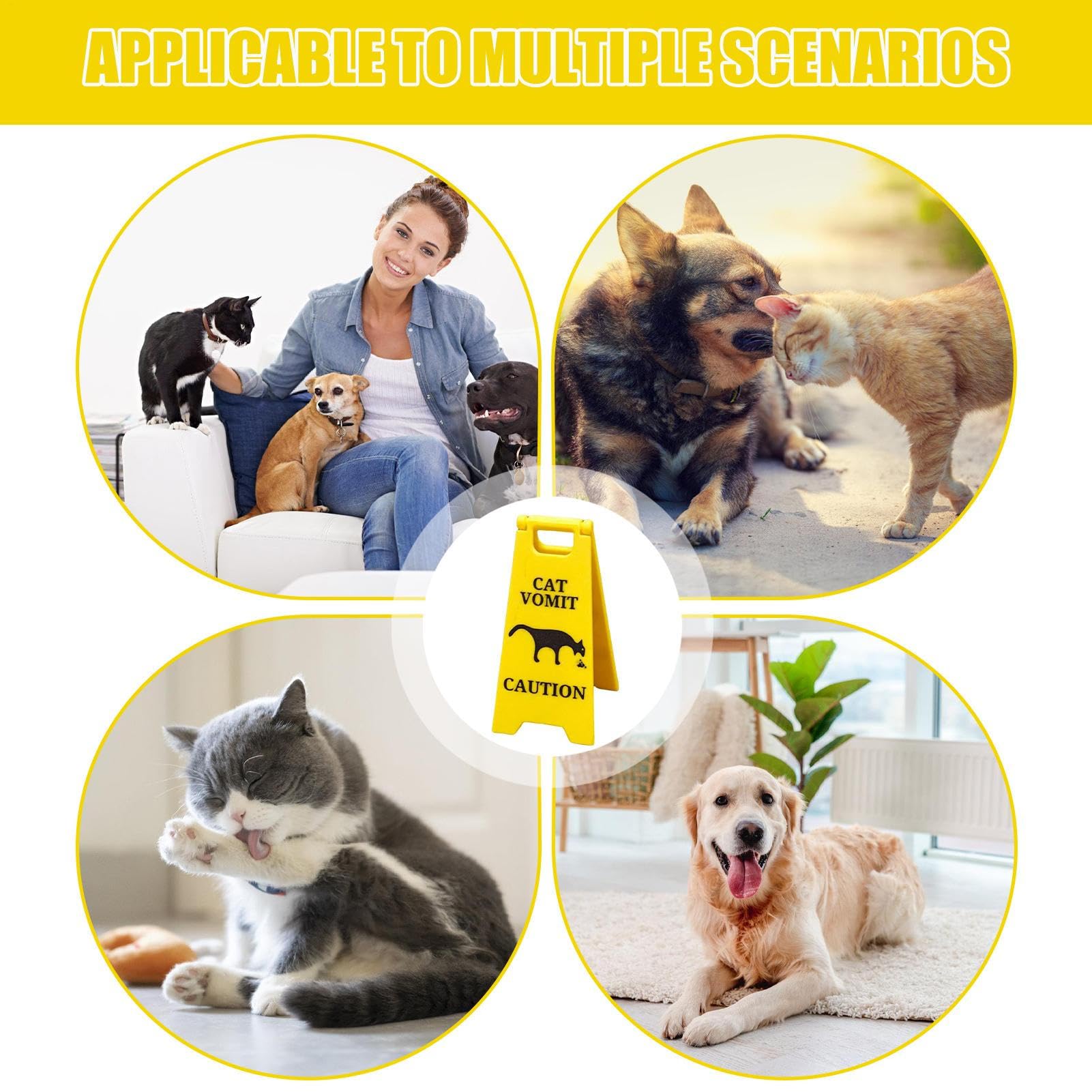 Segno Di Avvertimento Vomito Gatto Pavimento Bagnato - Indicatore Di Sicurezza Per Uso Domestico | Segno Di Cautela Per Bagno, Cucina, Camera Da Letto E Soggiorno, Avvisi Per Incidenti Per Anim