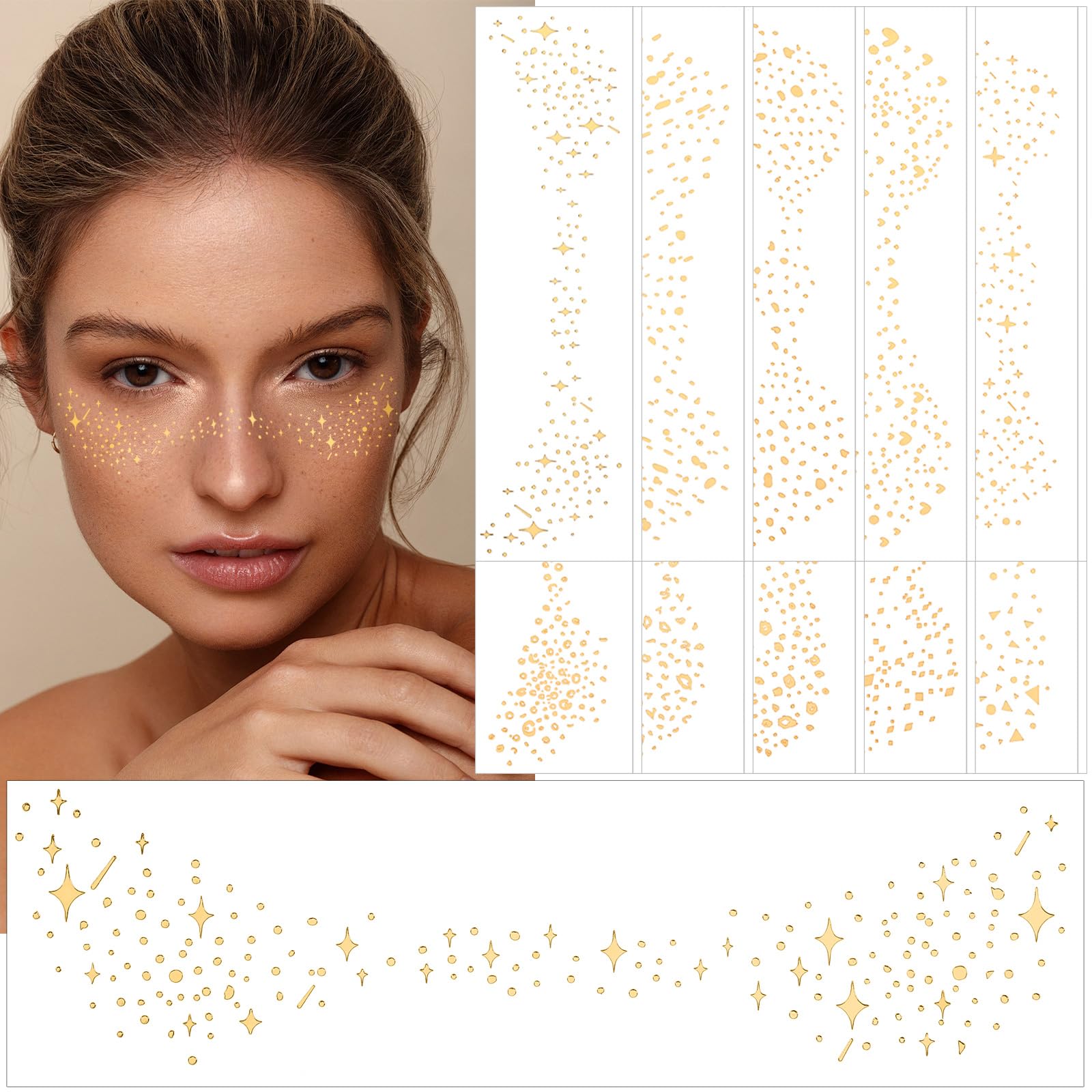 JUNEBRUSHS Glitter Freckles Face Tattoo