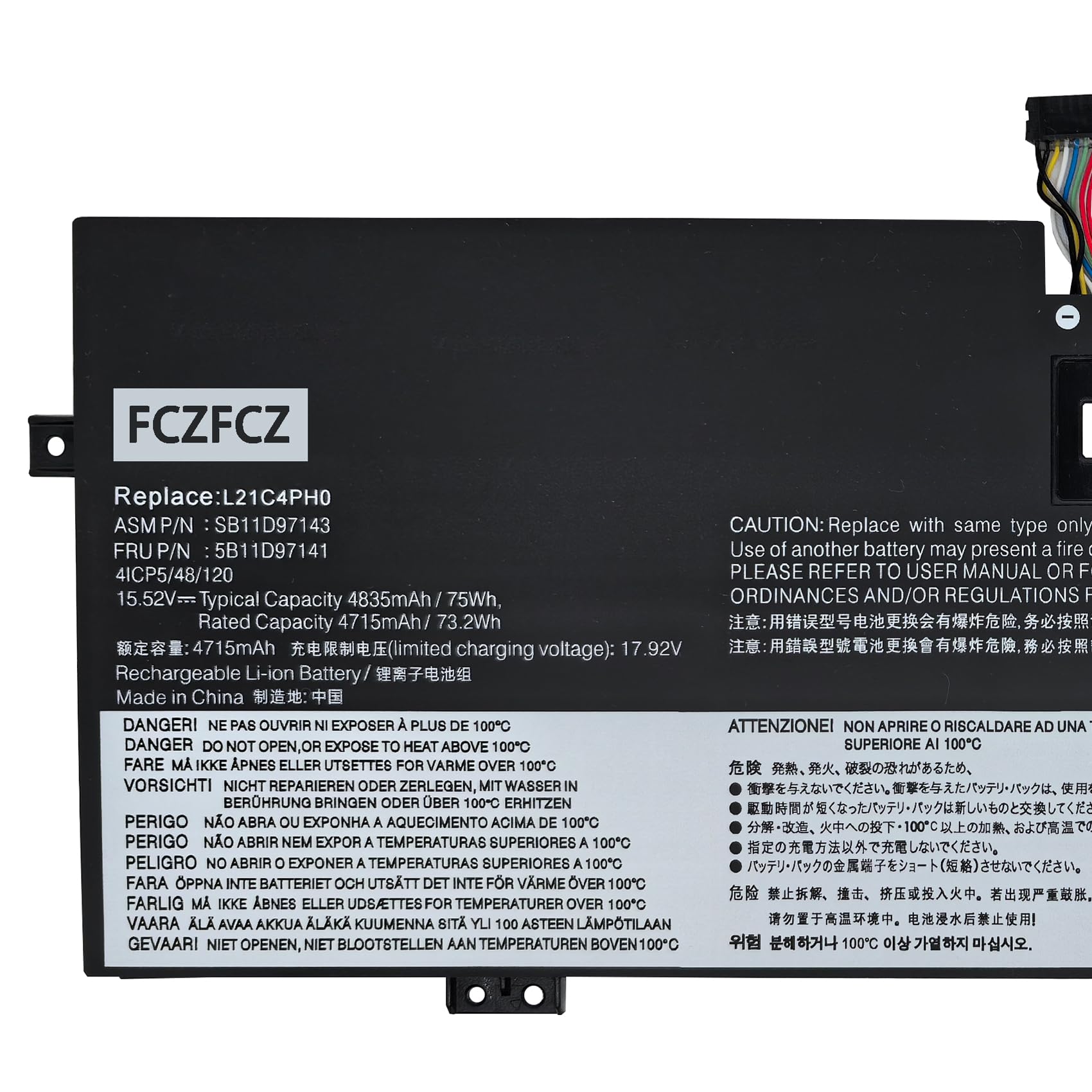Amazon.com: FCZFCZ L21C4PH0 Battery 75Wh 4835mAh Replacement for