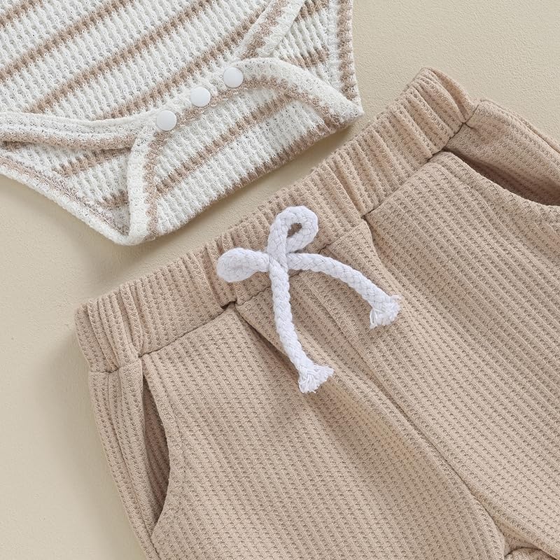 Newborn Baby Boy Clothes Infant Boy Girl Striped Long Sleeve Sweatshirt Romper Bodysuit Soft Fall Winter Outfit - Image 7