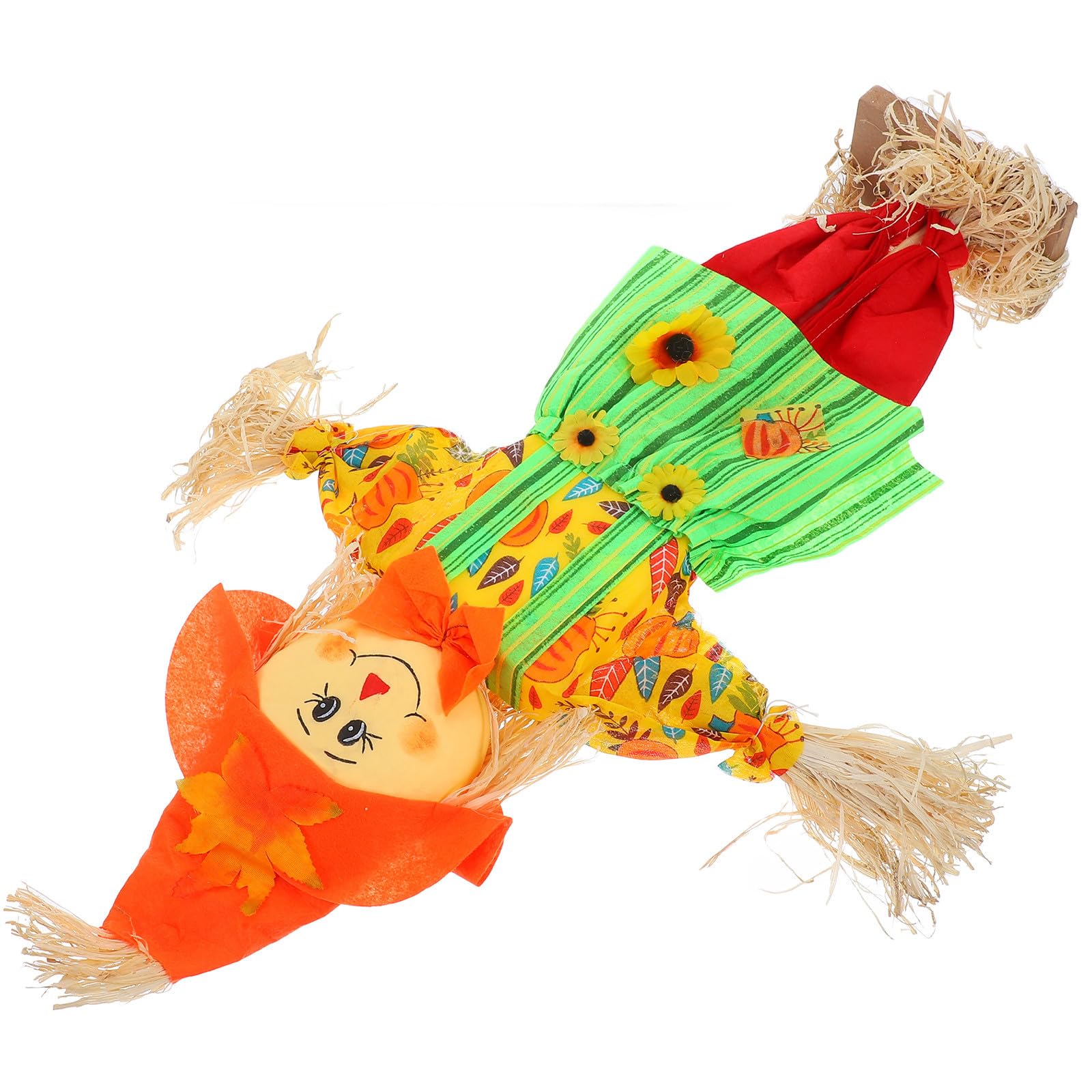 Espantapájaros artesanal de peluche y paja natural para exteriores exclusivos