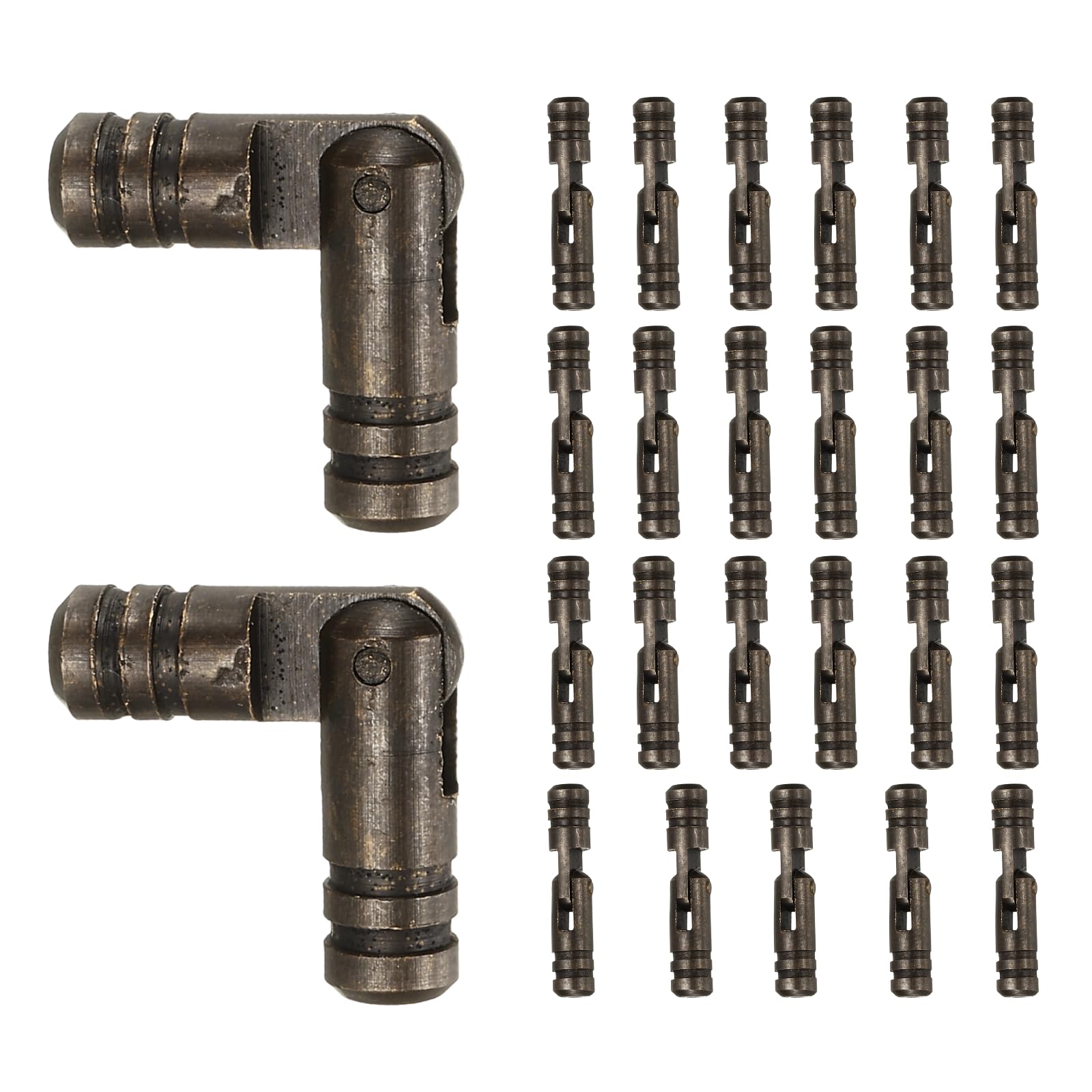 sourcing map 25 Pcs Barrel Hinges, 5 x 25 mm Jewelry Box Hinges Folding Concealed Brass Cylinder Hidden Barrel for Wooden Music Boxes Small Woodworking Projects Cabinet Doors, Black
