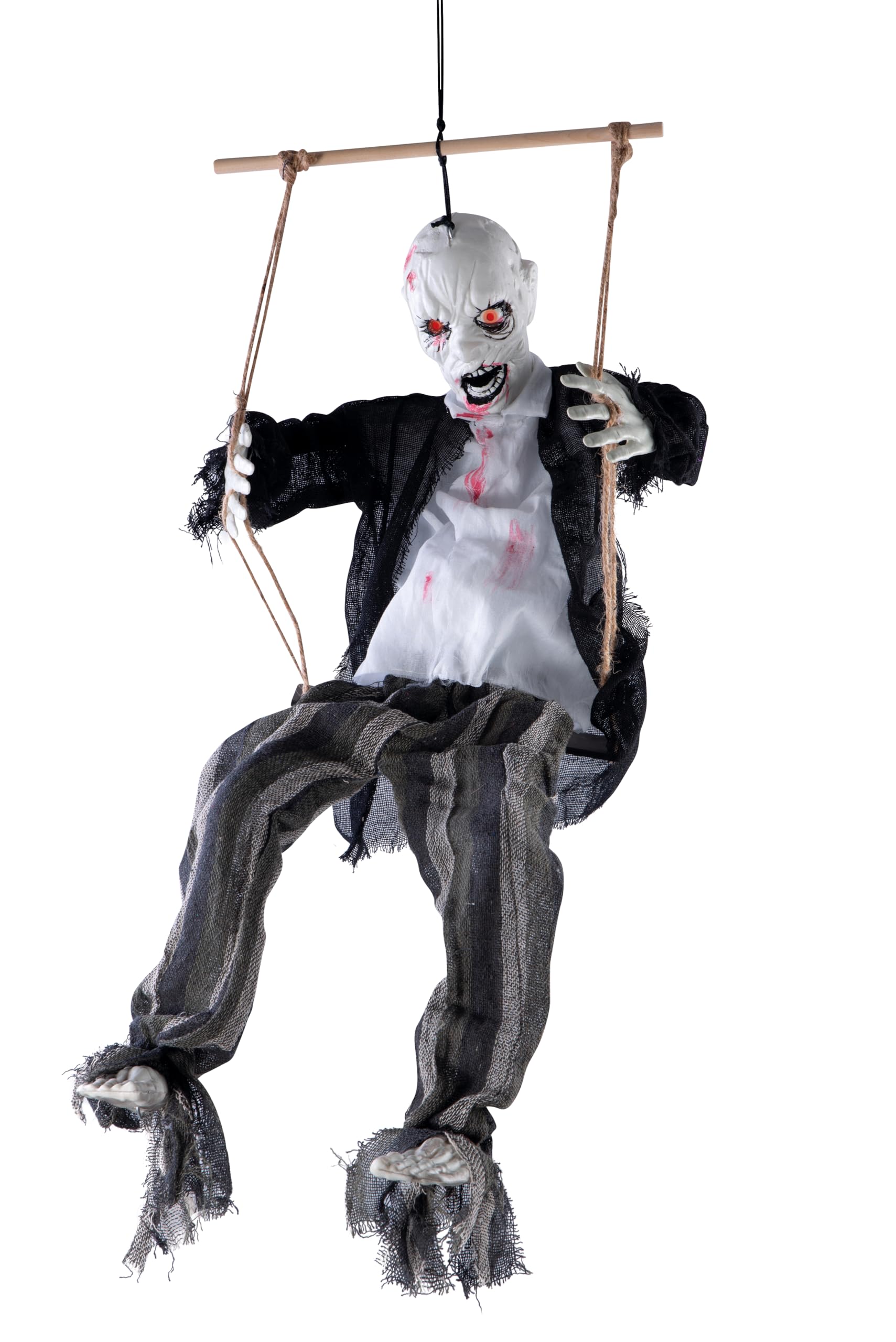 Décoration Halloween Animatronique P'tit Clown Automate Zombie Sur Balançoire Animatronique 80 Cm - Décoration Halloween Lumineuse Décoration Halloween Animatronique P'tit Clown Automate Zombie Sur Balançoire Animatronique 80 Cm - Décoration Halloween Lumineuse