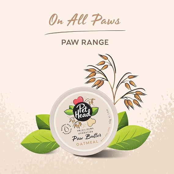 Pet Head On All Paws Oatmeal Paw Butter | Soothes & Nourishes for Soft Crack-free Paws and Noses | Paw Moisturiser Balm | Professional Grooming | Vegan | Lick-Safe | Gentle Formula for Puppies | 40g