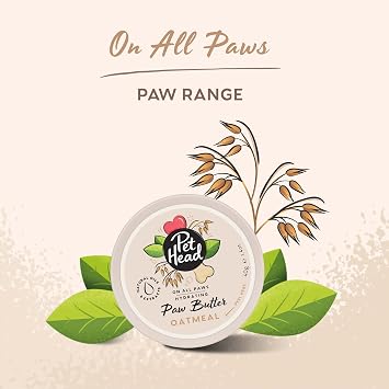 Pet Head On All Paws Oatmeal Paw Butter | Soothes & Nourishes for Soft Crack-free Paws and Noses | Paw Moisturiser Balm | Professional Grooming | Vegan | Lick-Safe | Gentle Formula for Puppies | 40g