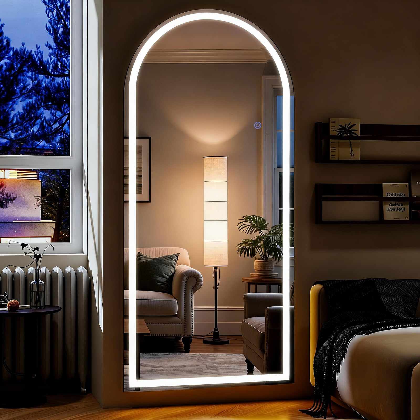 Photo 1 of ZENOMIRRIS Arched Full Length Mirror with LED Lighting