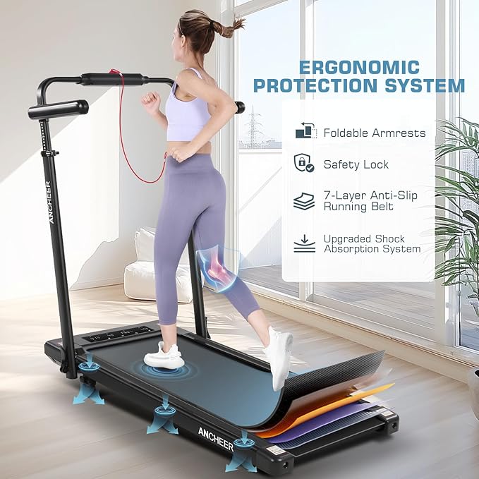 Caminadora Plegable con Inclinación Manual y Escritorio 2.5 hp Negra miniatura 5