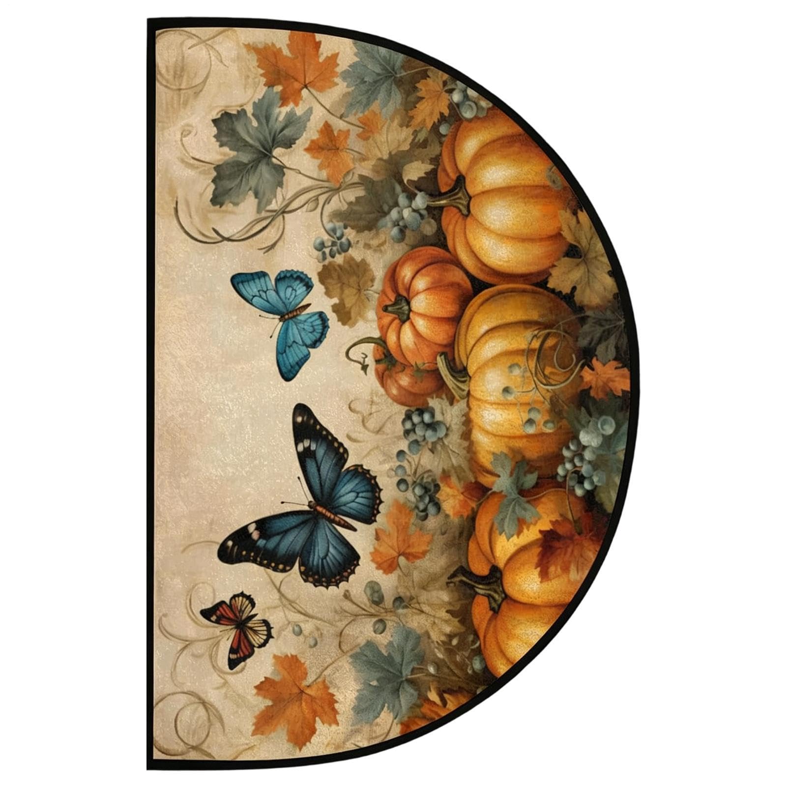 Tapis d'entrée extérieur intérieur demi-lune anti-glisse lavable