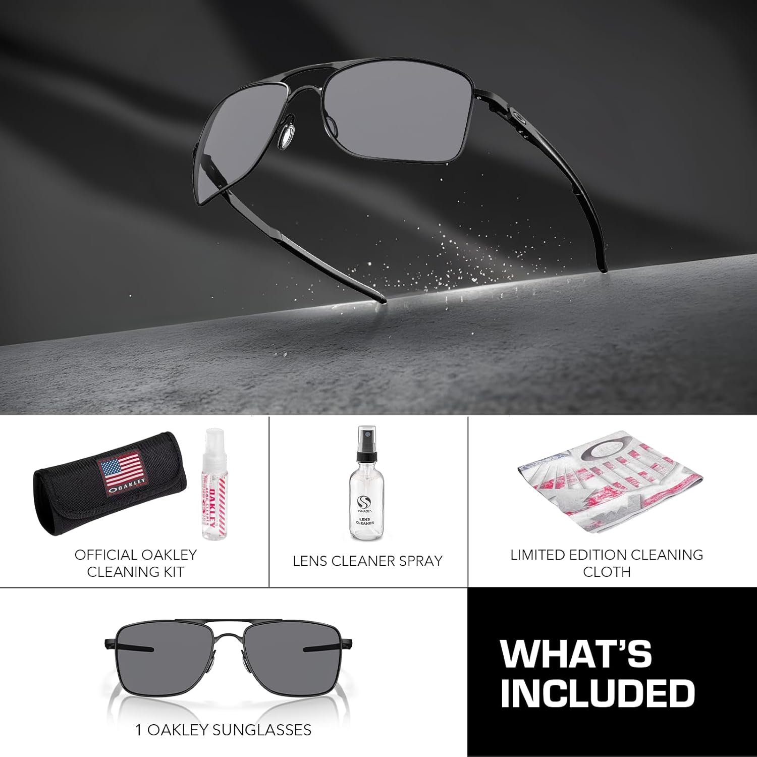 Oakley GAUGE 8 OO4124 Rectangle Shape Sunglasses With Official Eyewear Kit