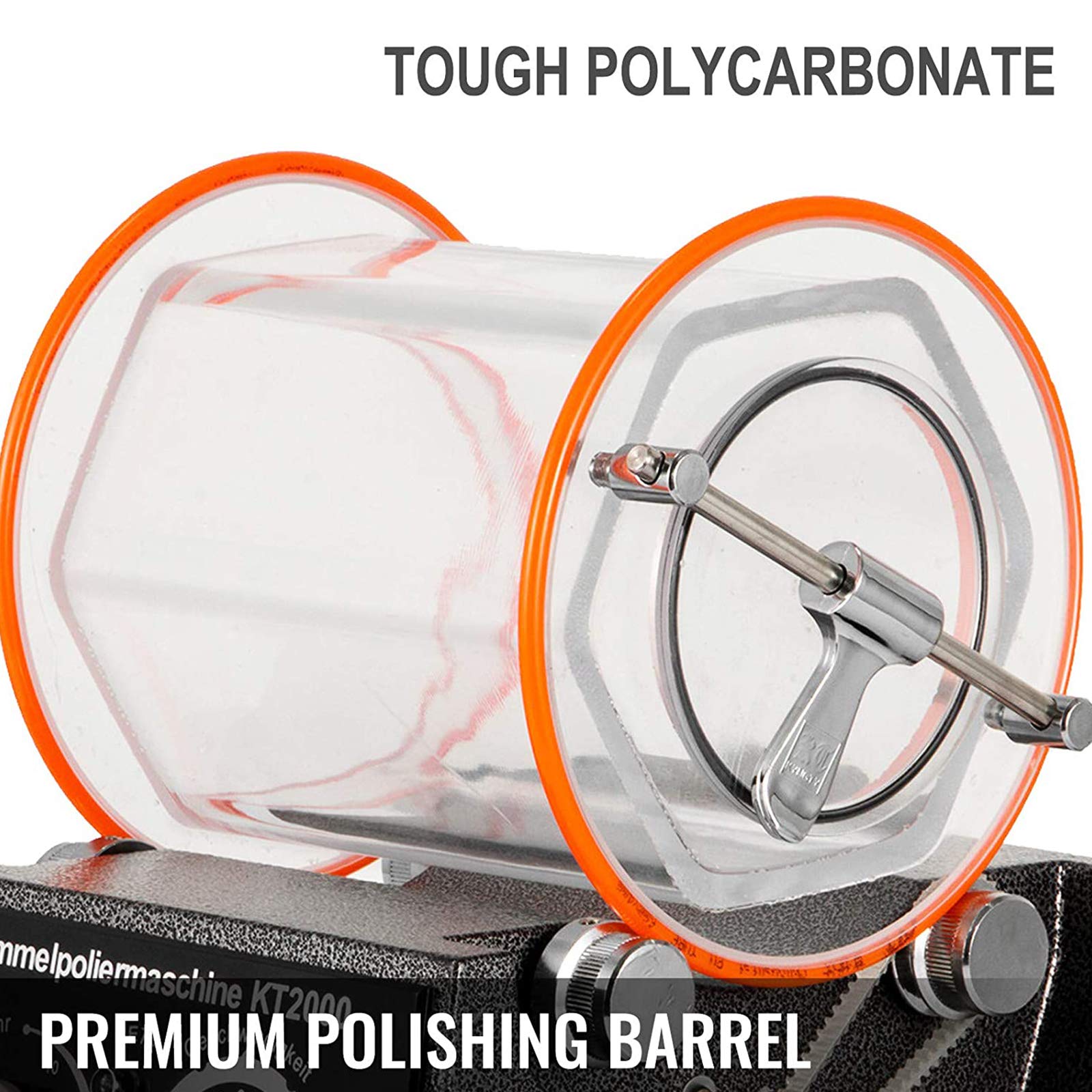 Poliertrommel Aus Zähem Polycarbonat 5 Kg, Rotary Tumbler Oberflächenpolierer 60 W, Schmuck Polieren, Dreh-Tumble Labor Kugelmühle, Rutschfest, Stabil Für Magnesiumlegierungsmaterialien