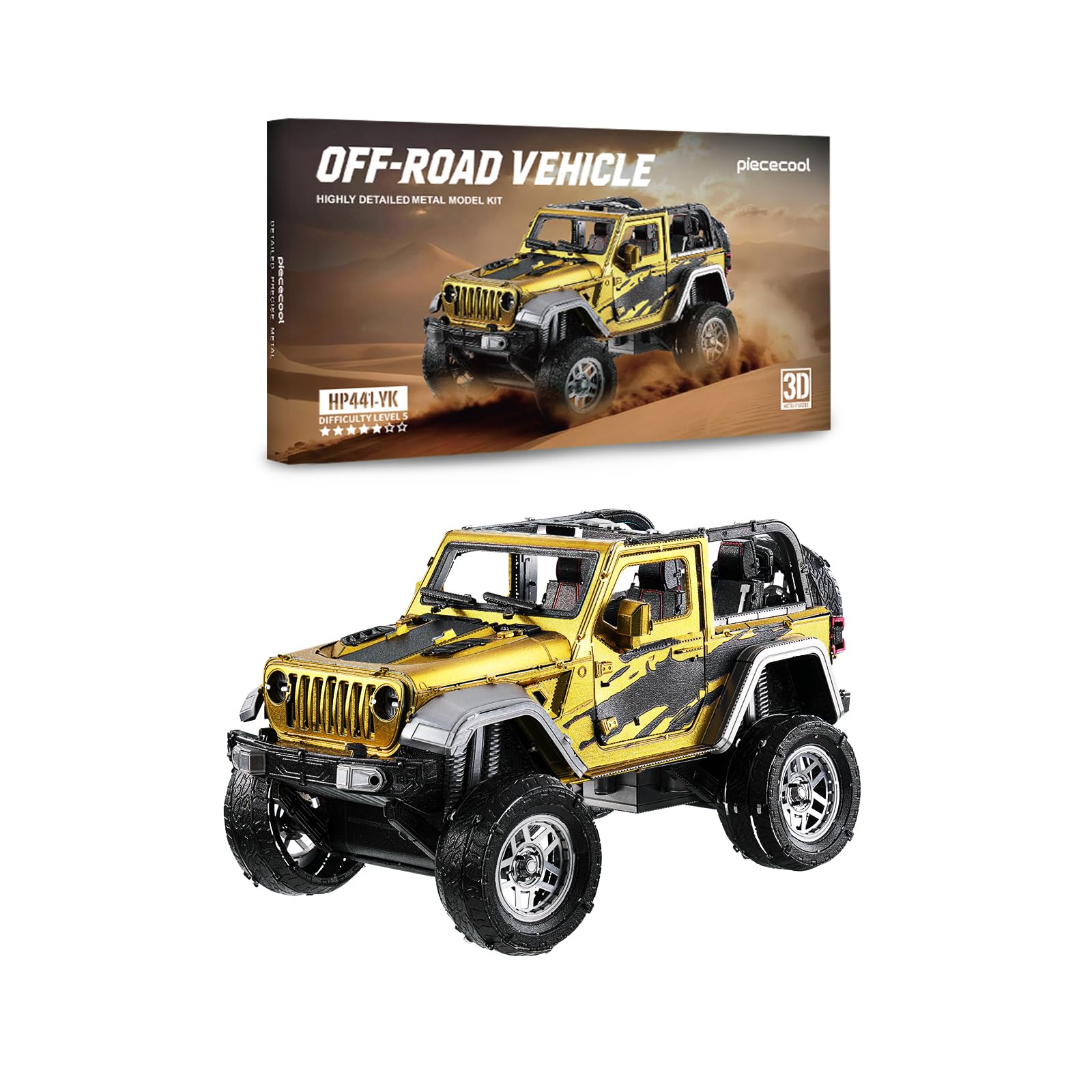 Piececool Metall 3D Puzzle Geländewagen Modellbausatz für Erwachsene Auto 3D Metall Puzzles Schreibtisch Dekor Männer Teenager
