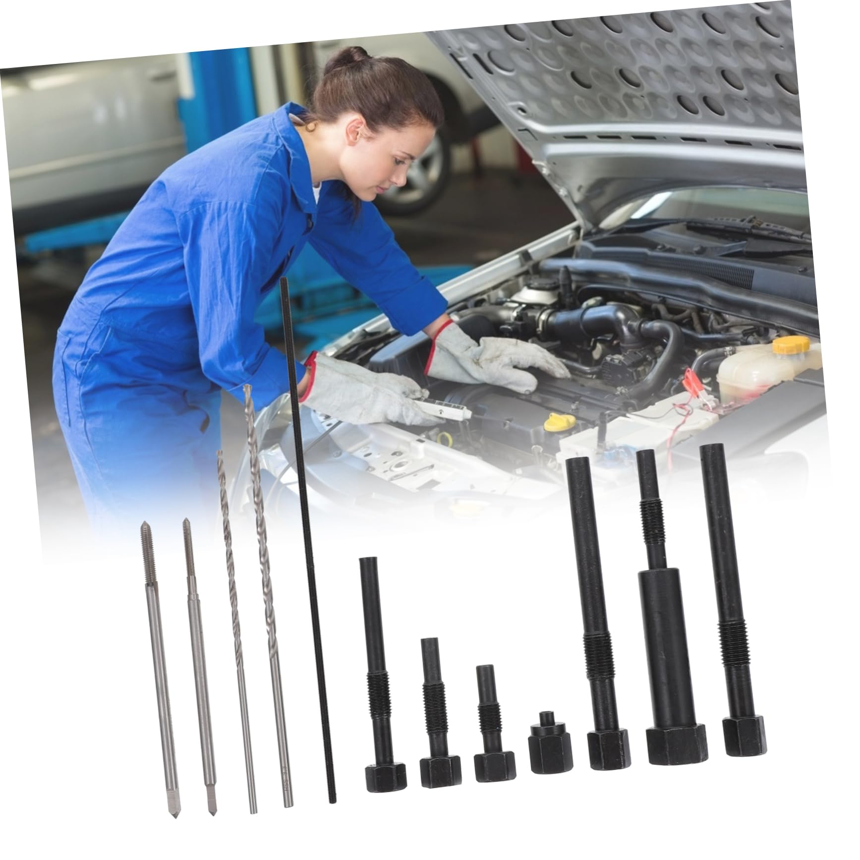 Gatuida Outil De Retrait De Bougie De Préchauffage Kit pour Voiture Usage Auto Extraction Électrode Hiver Réparation Automobile
