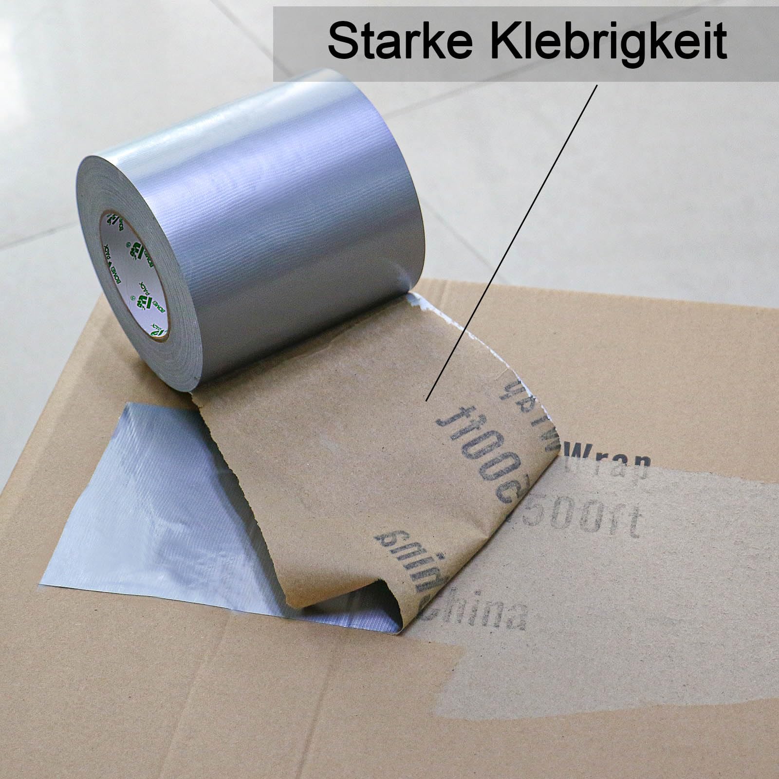 BOMEI PACK Cinta blindada extra fuerte, color plata, 50 m x 200 mm, cinta de reparación impermeable para interior y exterior, cinta de reparación con fuerte fuerza adhesiva