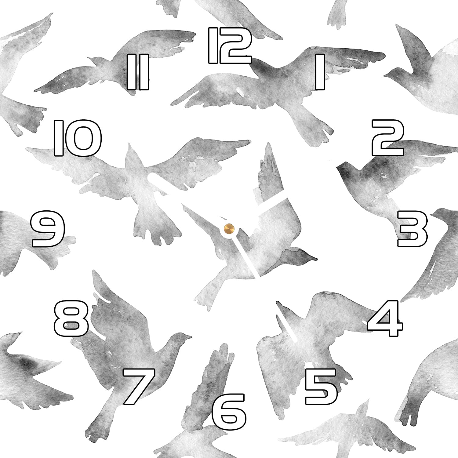 Horloge en verre 30x30 cm oiseau cuisine moderne salon murale