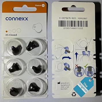 Original Connexx Sleeve 3.0 Closed Hearing Aid Tips,Compatible with Signia&Rexton Formerly Known as Siemens, Genuine OEM Germany Replacement by WSA for Optimal PerformanceXSmall