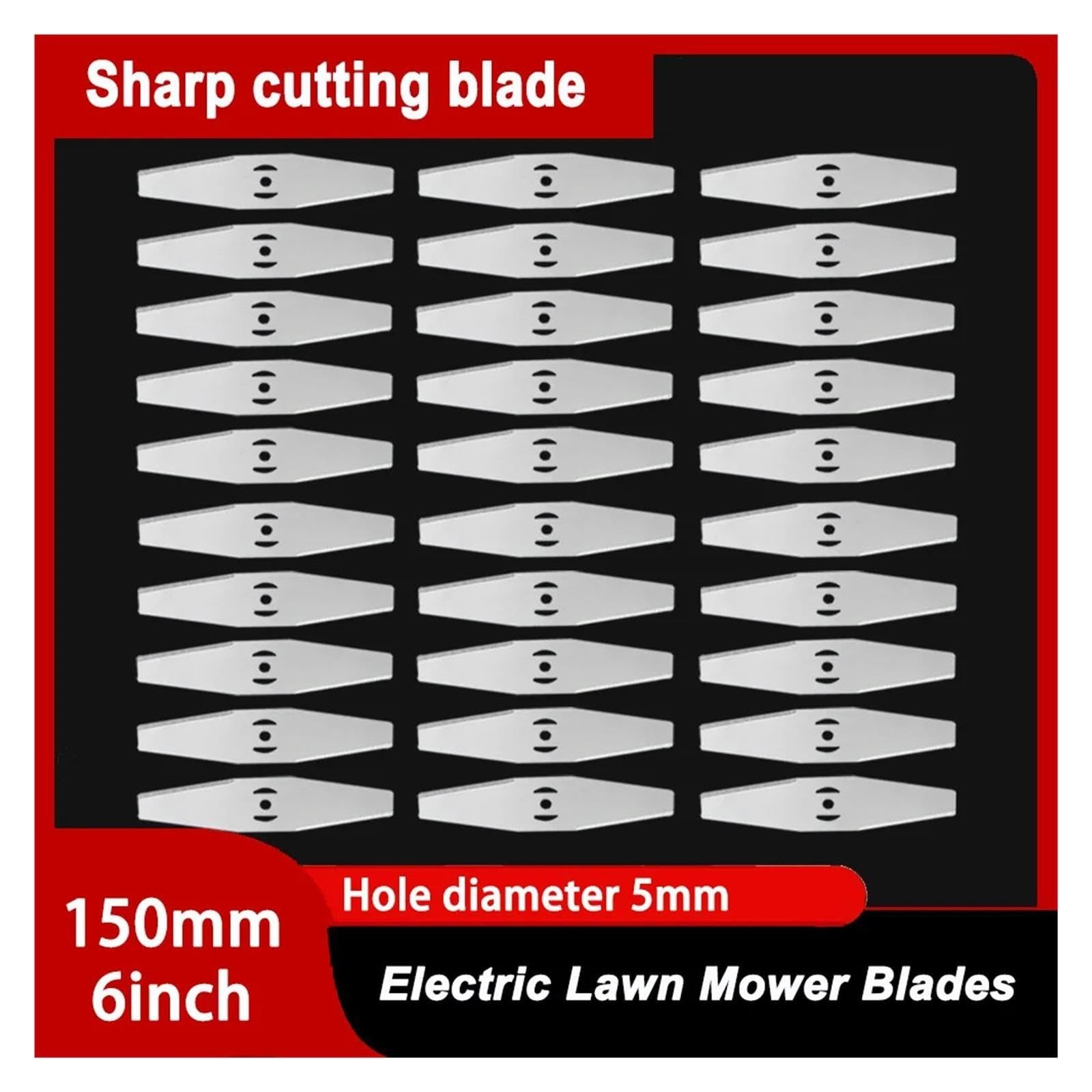 150mm Replacement Saw Blades Metal Trimmer Head For Cordless Battery Lawn Mower Garden Grass Cutting Tools Weed Trimmer Mower Blade(30PCS Blade)
